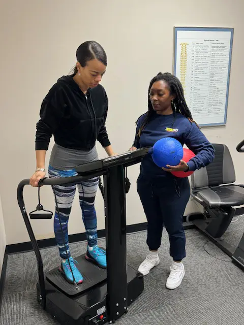 Chiropractor and patient