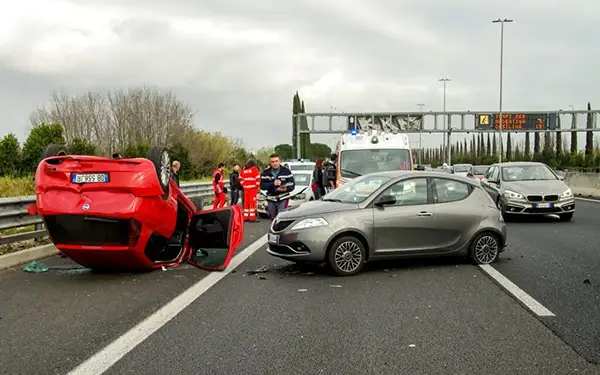 Car accident on highway